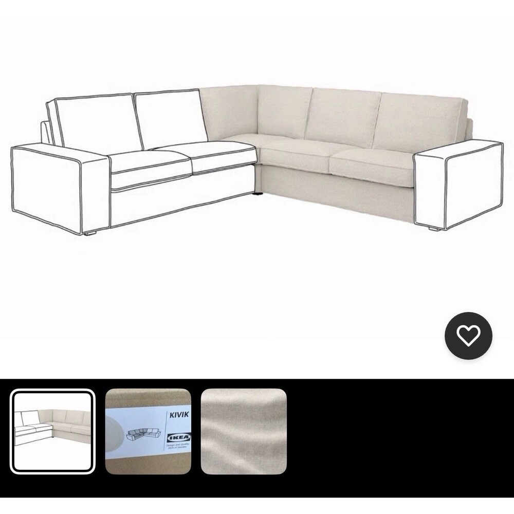 IKEA Kivik Corner Section Slipcover Gunnar's Beige 505.576.66